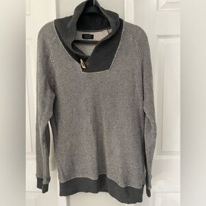 Zara Black and Gray Cowl Neck Sweater